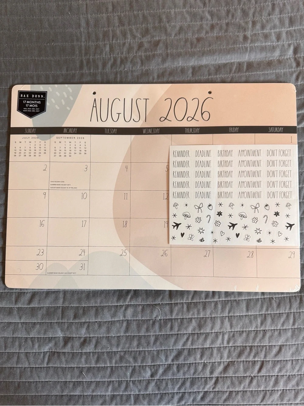 Rae Dunn Desk Calendar Pad